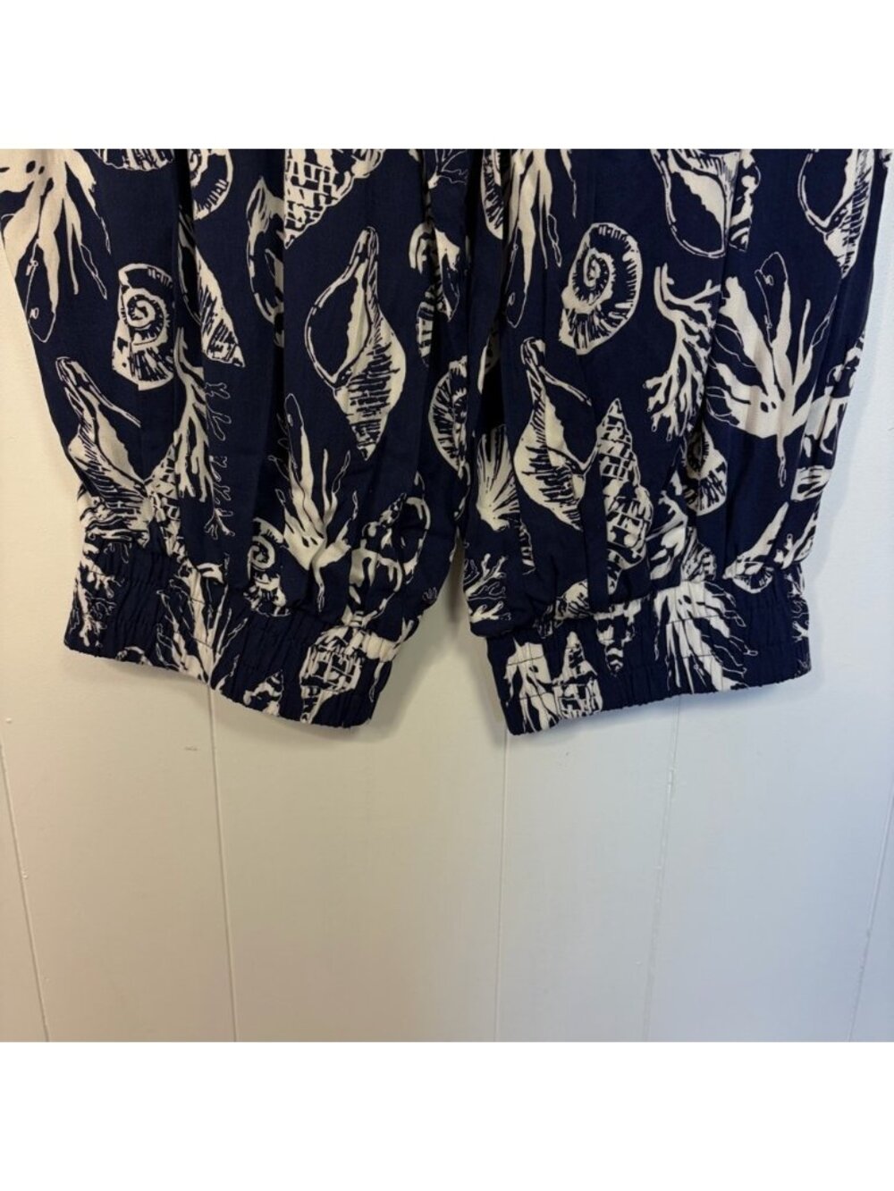 Venus Navy Blue Tropical Beach Joggers Pants Pull On Waist Elastic size 1X - Picture 6 of 13